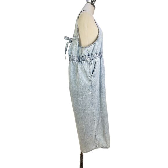 Dear John Sivan Denim Tank Jumpsuit Faded Railroad Stripes Blue White - Picture 6 of 13
